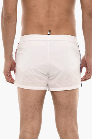 Costume Da Bagno Boxer Con Bande Logo A Contrasto