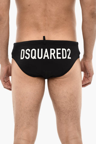 Costume da Bagno Boxer con Logo a Contrasto