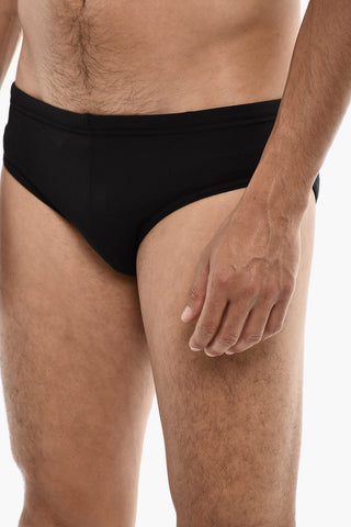 Costume da Bagno Boxer con Logo a Contrasto