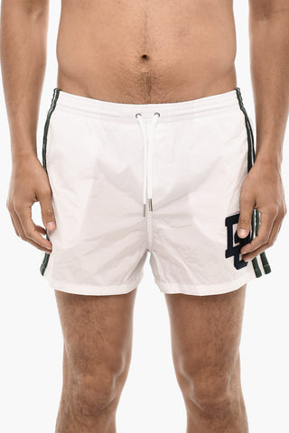 Costume da Bagno Boxer con Logo in Rilievo