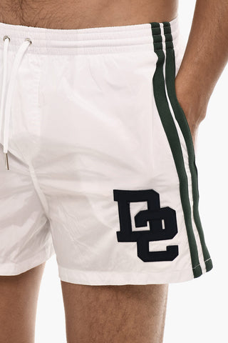 Costume da Bagno Boxer con Logo in Rilievo
