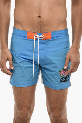 Two Tone Swim Shorts with Frontal Logo