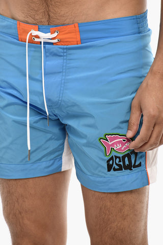 Two Tone Swim Shorts with Frontal Logo