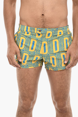 Costume da Bagno Boxer con Motivo Logato