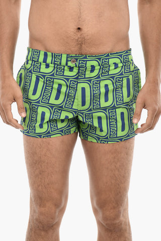 Allover Logo Print MIDI Swimshorts