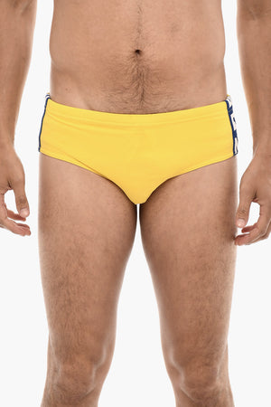 Costume Da Bagno Slip Con Bande Logate A Contrasto