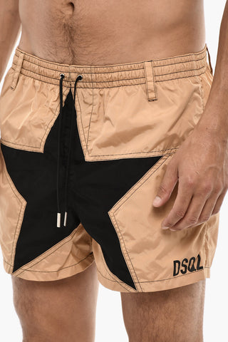 Nylon Swim Shorts with Maxi Frontal Star