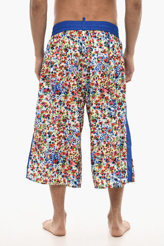 Maxi Swim Shorts With Floral Print
