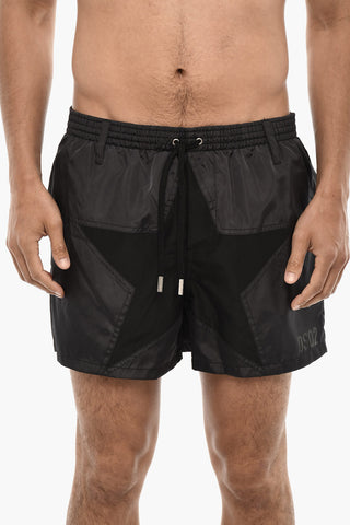 Allover Logo Print MIDI Swimshorts