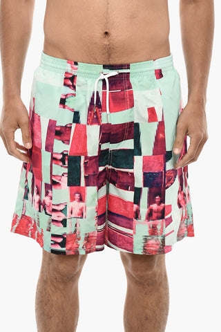 Pixel Geometric Motif Swim Motif