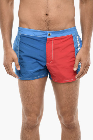 Two-Tone Swim Shorts with Side Logo