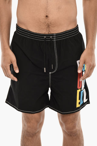 Swim Short with  Multicolor Printed Logo