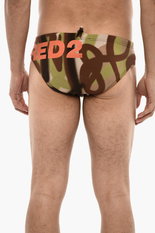 Camo Motif Swimsuit Slip