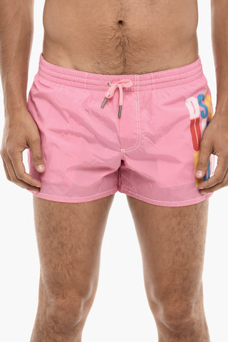 Logo Print MIDI Boxer Swimsuit