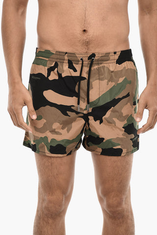 Camo Motif Swim Shorts
