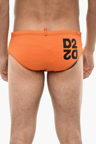 Logo Print Slip Swimsuit