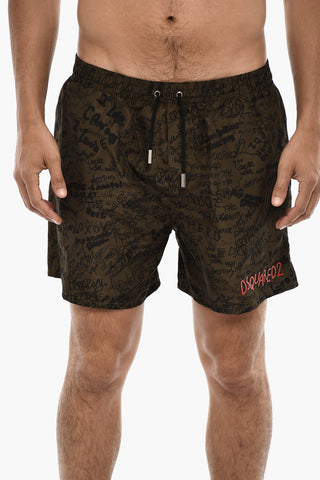 Printed SCRIBBLE Swim Shorts