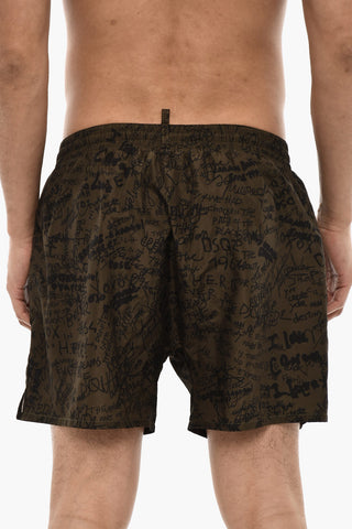 Printed SCRIBBLE Swim Shorts