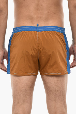 Color Block Swim Shorts with Side Logo
