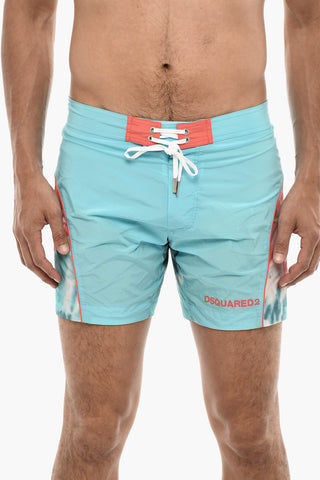 Costume Da Bagno Boxer MIDI Con Stampa Tie Dye