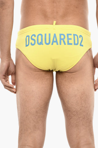Costume Da Bagno Slip Con Stampa Logo