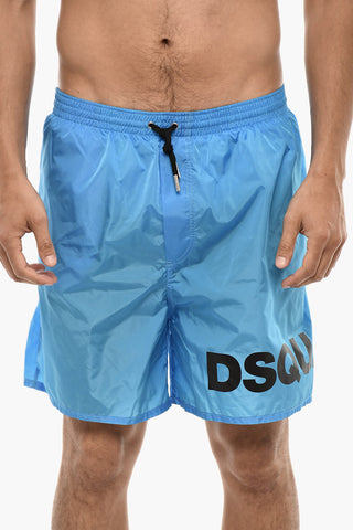 Costume Da Bagno Boxer Con Stampa Logo