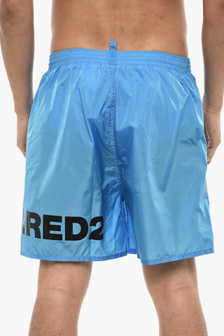 Costume Da Bagno Boxer Con Stampa Logo