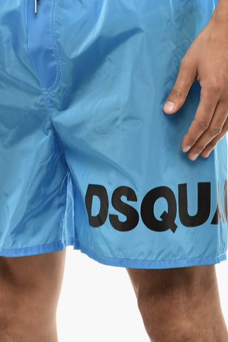 Costume Da Bagno Boxer Con Stampa Logo