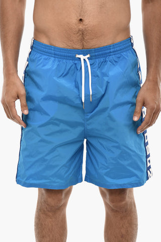 Costume Da Bagno Boxer Con Bande Logo A Contrasto