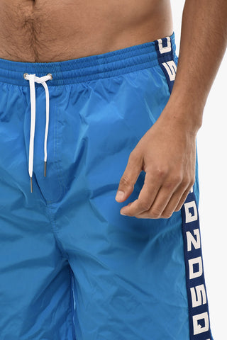 Costume Da Bagno Boxer Con Bande Logo A Contrasto
