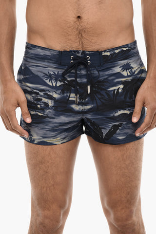 Costume Da Bagno Boxer Con Stampa Beach