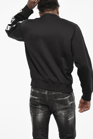 Mock-Neck Sweatshirt With Logo Bands