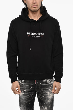 Felpa Hoodie in Cotone con Stampa