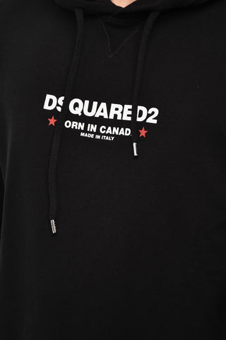 Felpa Hoodie in Cotone con Stampa