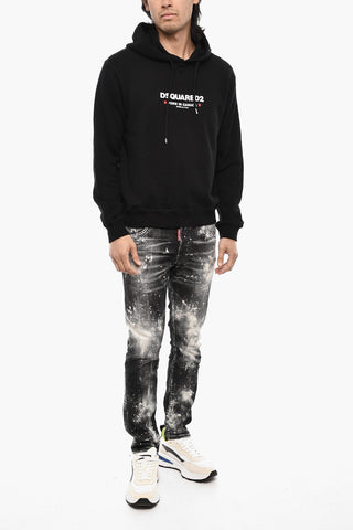 Felpa Hoodie in Cotone con Stampa