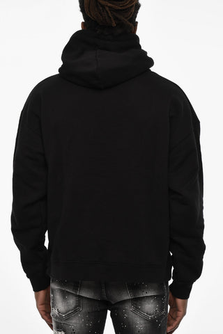 Felpa Hoodie in Cotone con Stampa Gotica