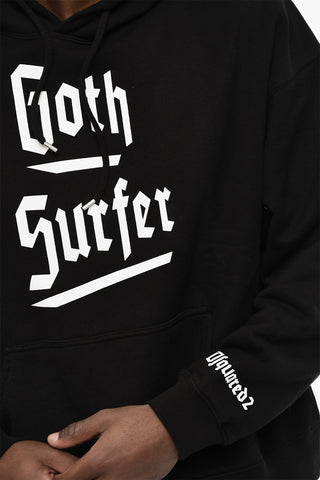 Felpa Hoodie in Cotone con Stampa Gotica