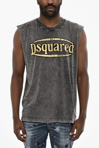 Vintage Effect Tank Top with Studs