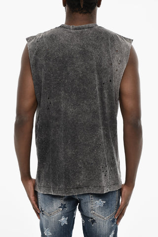 Vintage Effect Tank Top with Studs