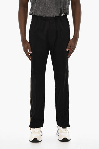 Pantaloni In Cotone con Zip Effetto Dorata