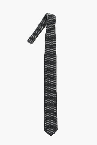 Knitted Cashmere Tie with Polka Dot Motif