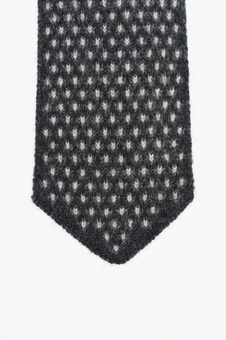 Knitted Cashmere Tie with Polka Dot Motif