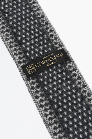 Knitted Cashmere Tie with Polka Dot Motif