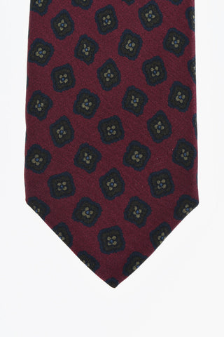 Geometric Patterned Silk Tie