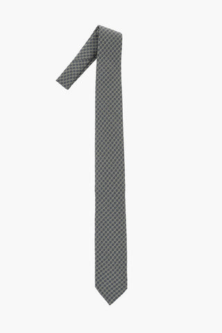 CC COLLECTION Geometric Patterned Silk Tie