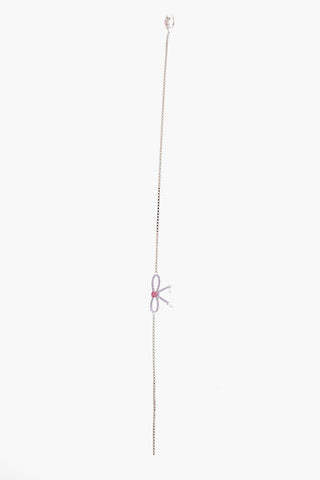 Single Long Clip Earring Embellished with Strass