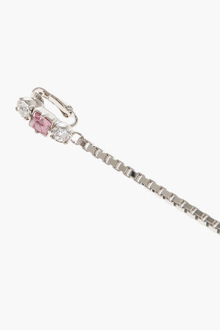 Single Long Clip Earring Embellished with Strass