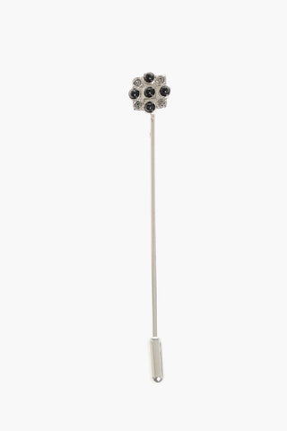 Metal D2 CLASSIC Tie Pin with Rhinestones