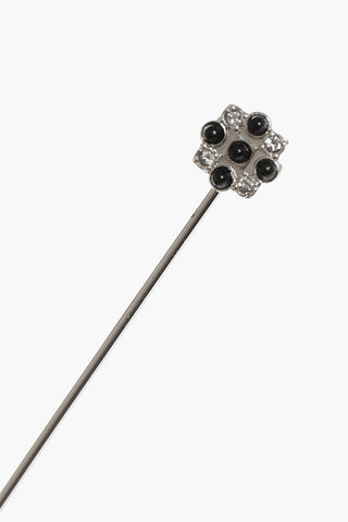 Metal D2 CLASSIC Tie Pin with Rhinestones