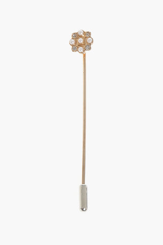 Metal D2 CLASSIC Tie Pin with Rhinestone Detail